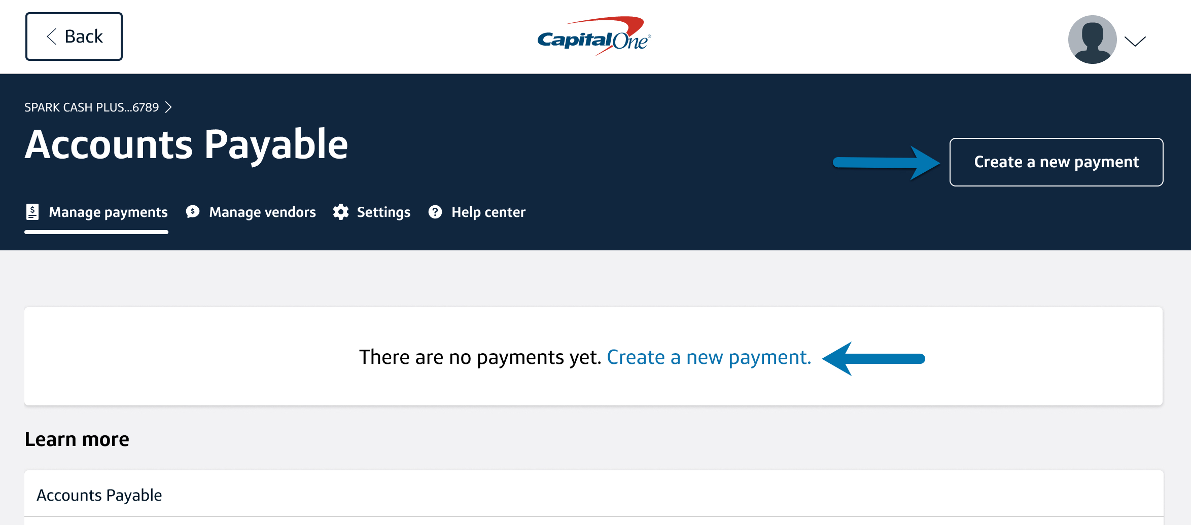 Create a new payment - no payments.jpg