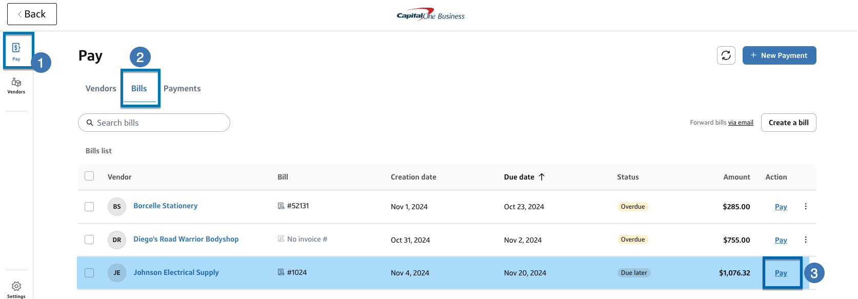 Paying an existing bill- opening an existing bill in the pay dashboard.png