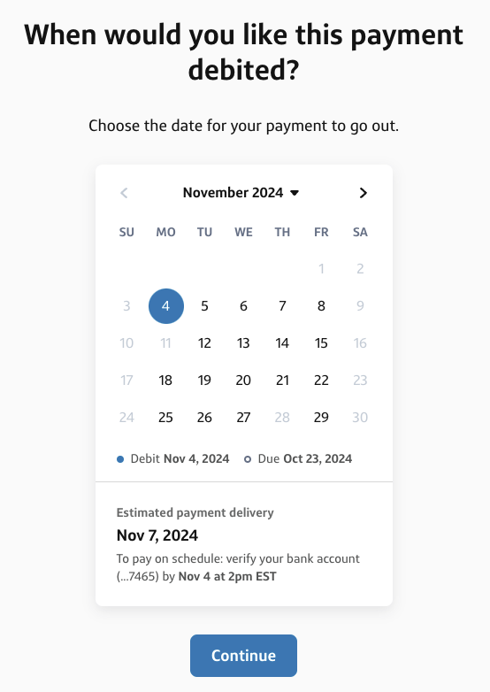 Paying a vendor with ACH bank transfer- choosing when the payment is made.png