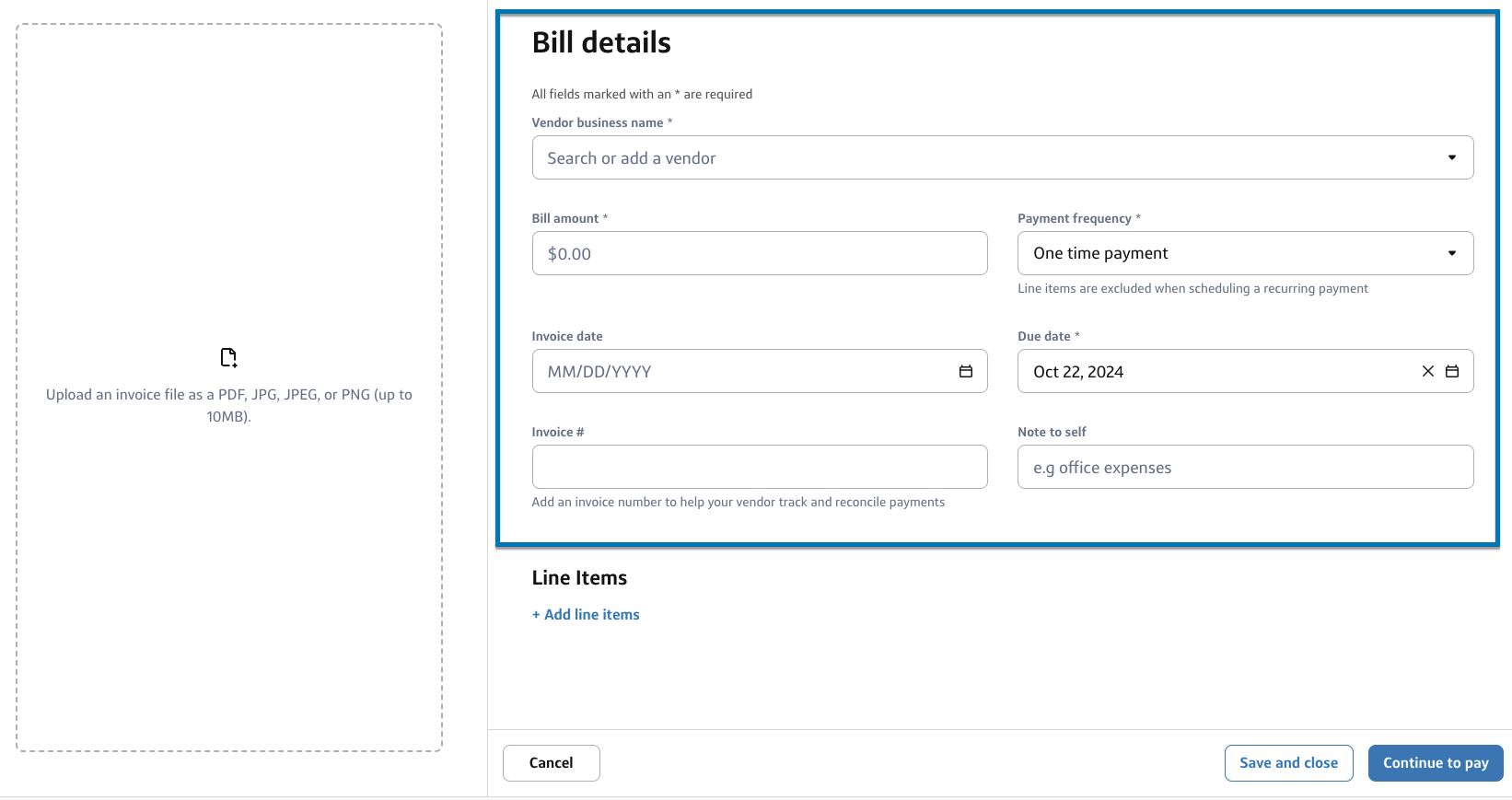 Manually entering the details to the bill details page .png
