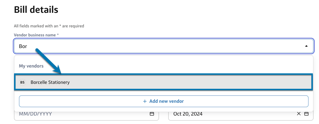 Adding a vendor from your My vendor list.png