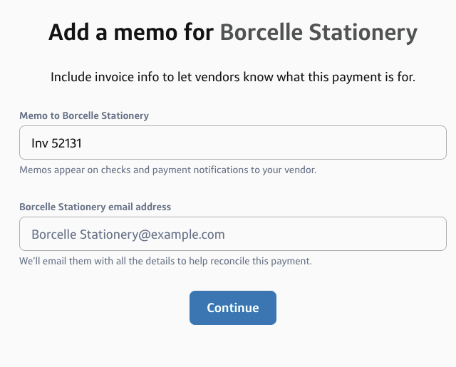 Paying a vendor with ACH bank transfer- adding a memo to the payment notification.png