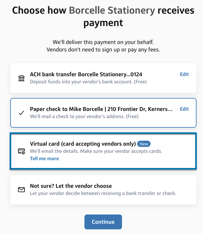 Paying a vendor with a virtual card- choosing that the vendor receives a virtual card.png