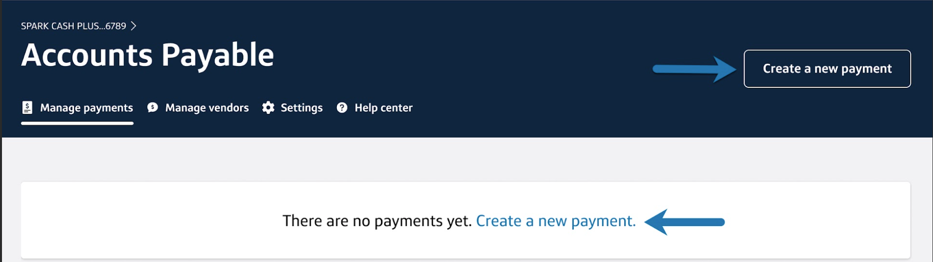 Creating a new payment from accounts payable.png