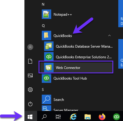 Start- QuickBooks- Select Web Connector .png